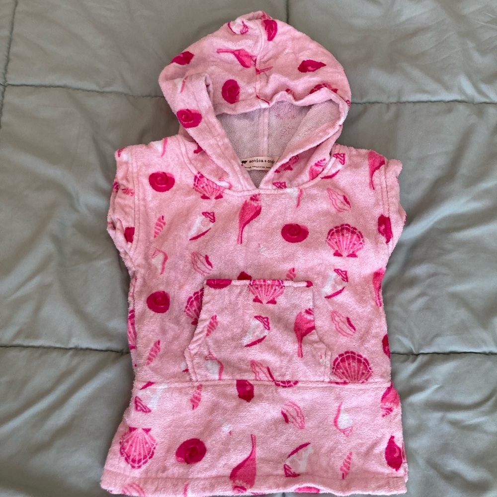 Monica + Andy Pink Swim Coverup with Seashell Print